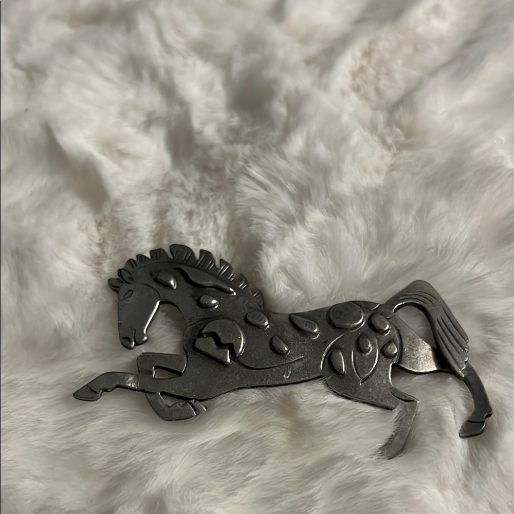 Silver Horse Brooch